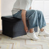 Folding Storage Ottoman Oxford Fabric Footstool Bench Toy Box Chest with Lid