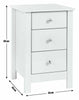 Osaka 3 Drawer Bedside Table - White