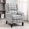 ONPNO Tartan Reclining Chairs Wing Back Armchair For Living Room Grey