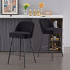 2x Bar Stools Velvet Breakfast Chairs Footrest Barstool with Spring Cushion