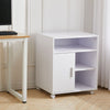 Mobile Home Office Filing Cabinet Printer Stand Unit 360 Degree Casters w/ Door