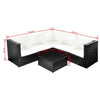 17 Pieces Garden Sofa Set Poly Rattan Black Outdoor Patio Couch Z4M2