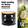 3-Tier Round End Table Coffee Snack Table Rustic Storage Side Table Nightstand