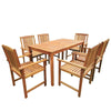 Seven Piece Outdoor Table and Chair Set Solid Acacia Wood Brown U7M2