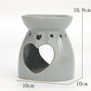SET OF 2 HEART CERAMIC OIL BURNER MELTS WAX CANDLE TART TEA LIGHT AROMA LAMP