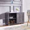 Modern Grey 2 Sliding Doors 2-Tier Shelves Sideboard Storage Cabinet Kitchen