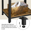 Side Table Rustic Industrial End Telephone Table with 2-Tier Shelves