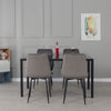 Glass Dining Table and 2 / 4 Grey Chairs Optional Lounge Office Home Furniture