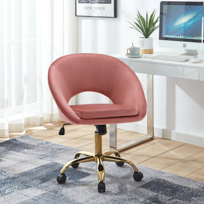 Home Office Chair Velvet Computer Desk Chair Adjustable Swivel Chair with Arm UK
