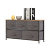 Mondeer Fabric Chest of 5 Drawers Grey Storage Organizer Unit with Metal Frame