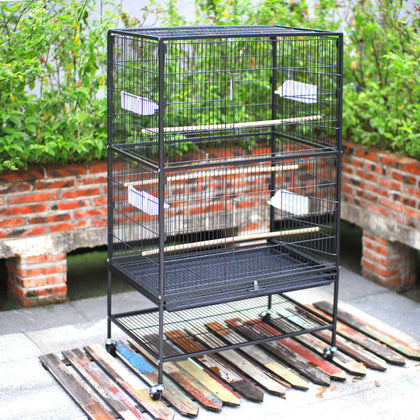 Large Rolling Portable Metal Bird Cage Wheels Cockatoo Parrot Budgie Pet Home