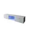 Modern LED Light TV Unit Cabinet Stand 160cm Media 2 Doors + Shelf White