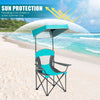 Outdoor Canopy Chair Sunshade Folding Chairs w/Cup Holder & Carrying Bag