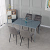 Glass Dining Table and 2 / 4 Grey Chairs Optional Lounge Office Home Furniture
