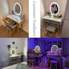 Dressing Table Makeup Desk LED Mirror Vanity Set 2 Drawers Organizer Stool Grey