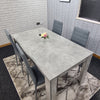 Grey Dining Table And 4 Chairs Dining Room Wood kitchen table and Leather chairs