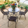 4/6 pcs Outdoor Stacking Plastic Rope Chair Metal Frame Chair Coffee Shop