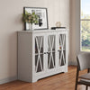 Modern Wood Cupboard Buffet Table Display Sideboard Storage Cabinet 3 Glass Door