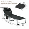 Adjustable Beach Chaise Lounger Deck Chair W/ Soft Mattress & Removable Pillow