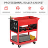 3Tier Tool Trolley Cart Storage Shelf Roller Cabinet Garage Workshop with Drawer