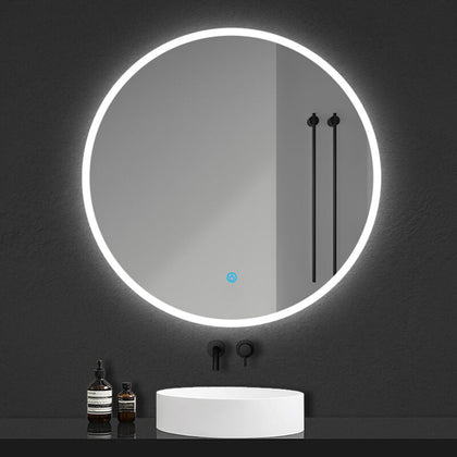 Illuminated Bathroom Mirror with LED Lights Demister Touch Sensor Wall Mounted