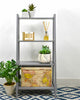 Grey Four Tier Wooden Ladder Shelves Storage Shelf Racks Display Bathroom Shelve