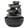 Indoor Stone Fountain Water Feature LED Lights Polyresin Statues Home Desk Decor