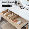 Dressing Table Set with 3-Mode LED Light Mirror Stool Vanity Wood Makeup Desk