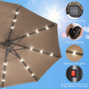4.6M Solar 36 LED Patio Double-Sided Umbrella Outdoor Extra Large Crank Parasol