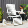 Folding Chaise Lounge Chair Patio Reclining Chair w/ 7-Level Backrest Footrest