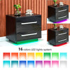 2 Drawers LED Light Bedside Table Side Nightstand Storage Organiser High Gloss