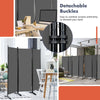 4-Panel Room Divider 173cm Folding Privacy Screen Portable Fiber Wall Divider