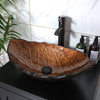 Bathroom Sink Basin Artistic Wash Bowl Countertop Tempered Glass Tap Waste Set