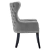 Luxury Velvet Buttoned Back Dining Chair Padded Seat Winged Chairs Restaurant UK