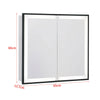 Modern Wall Mounted Bathroom Mirror Cabinet LED Illuminated IP44 650 x 600mm