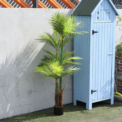 150cm Artificial Palm Tree Potted Green Plants Realistic Patio Houseplant w/ Pot