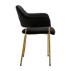 Set of 2 Black Velvet Dining Chairs Golden Leg Armchairs Kitchen Restaurant Cafe