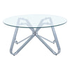 Round Coffee Table Modern 80cm Living Room Glass Top Accent Table Home Furniture