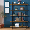 Industrial 5 Tier Bookshelf Retro Shelving Unit Retro Open Storage Display Shelf