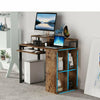 Tribesigns Computer Desk with Shelves & Monitor Riser Brown Office Working Table