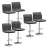 4x Bar Stools Chrome Base Gas Lift Swivel Faux Leather Kitchen Breakfast Counter