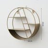 Wall Shelf Rack Storage Metal Iron Craft Round Industrial Style Home Decor Black
