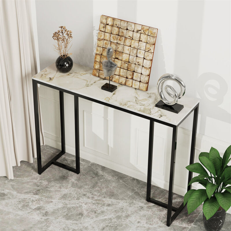 Large Slim Marble Console Table Hallway Foyer Wall Side Table Window S ...