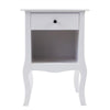 White Bedside End Table Cabinet Chest Nightstand Drawer Furniture Storage Shelf