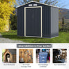 7FT x 4.3FT Outdoor Storage Shed Large Tool Utility Storage House W/Sliding Door