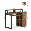 Computer Working Desk Study Table Workstation with Open Shelves for Home Office