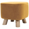 Small Square/Round Footstool Pouffe Sofa Stool Chair Velvet Fabric Padded Seat