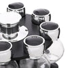 Revolving Rotating Steel 12/16 Jar Spice Rack Storage Glass Jars & Chrome Lids