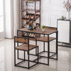 Rustic Breakfast Dining Table Set with Two Stools Modern Bar Pub Table Set UK