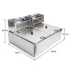 Commercial Electric Deep Fryer Fat Chip Single Dual Tank Stainless Steel 2500W